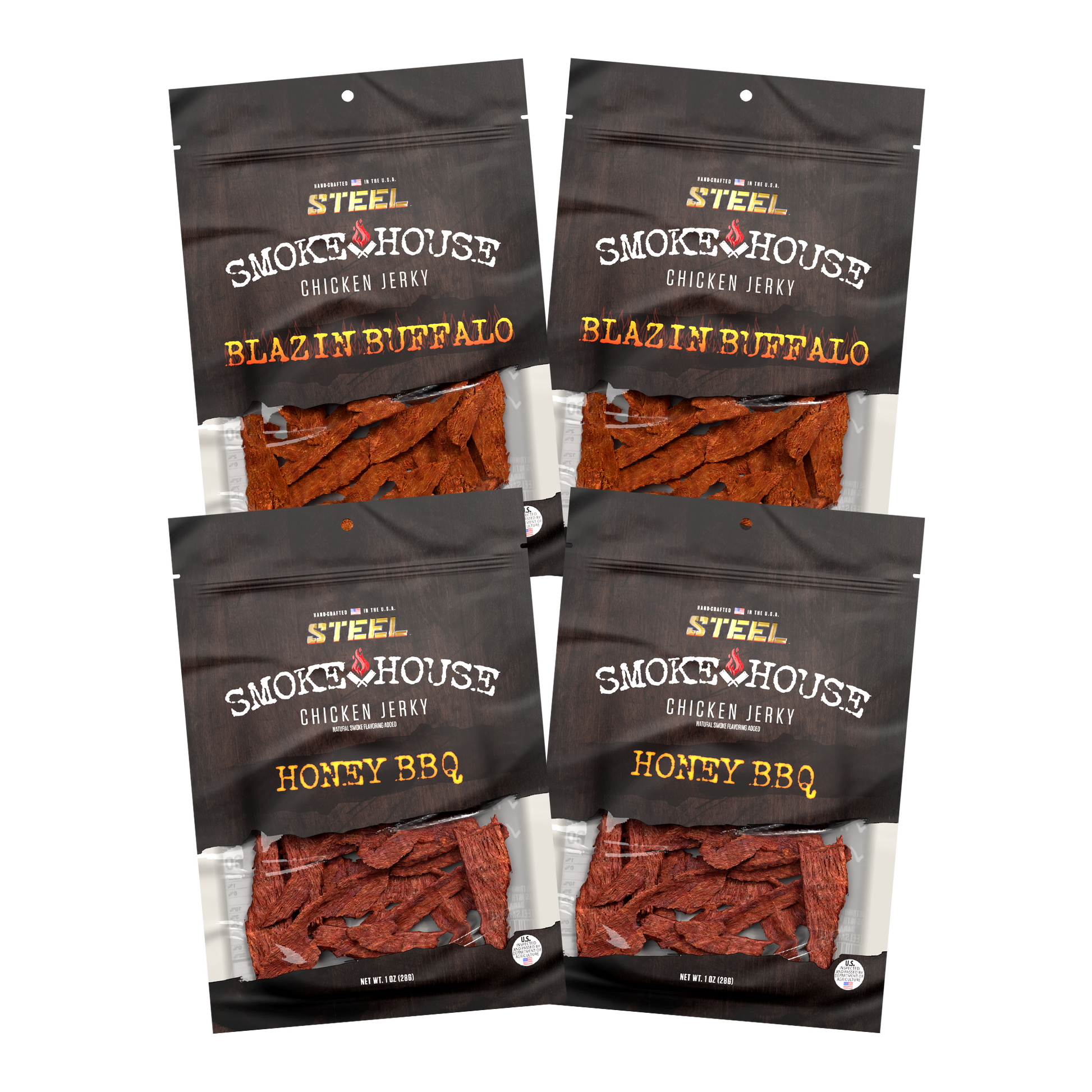 Honey BBQ/Blazin' Buffalo Chicken Jerky Variety Pack